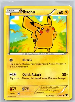 Pikachu 42/146 Common XY Pokemon DMG 420b-12 - Image 1