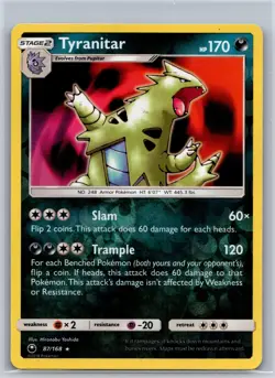 Tyranitar 87/168 Holo Rare Celestial Storm Pokemon Reverse Holo Near Mint - Image 1