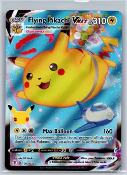 Flying Pikachu VMAX 007/025 Holo VMAX Rare Celebrations Pokemon Holo Near Mint - Image 1