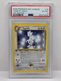 2000 Togetic Pokemon Neo Genesis 1st Edition Holo 16/111 Nice Swirl PSA 6 EX-MT - Image 1