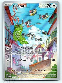 Chatot 181/162 Pokemon Temporal Forces Illustration Rare - Image 1