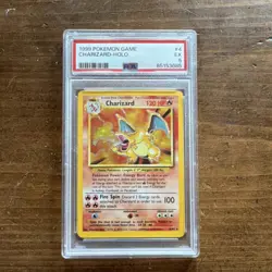 Charizard 4/102 Base Set Holo Rare Stage 2 HP 120 1999 Pokemon TCG PSA 5 6+ - Image 1