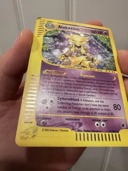 Alakazam 1/165 Holo Unlimited Rare Pokemon Card Gold Expedition TCG - Image 2