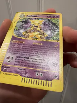 Alakazam 1/165 Holo Unlimited Rare Pokemon Card Gold Expedition TCG - Image 3