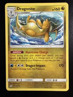 dragonite 151/236 non holo rare Modified Minds Pokemon Card - Image 1