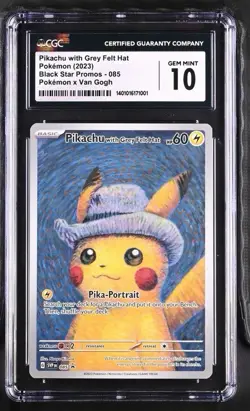 CGC 10 Pikachu With Grey Felt Hat 085 Pokemon Black Star Promos 2023 English - Image 1