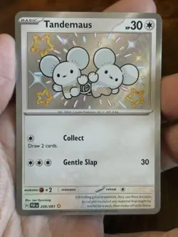 Tandemaus SV: Paldean Fates Shiny Rare Holo Basic 30 HP 209/091 Pokemon TCG - Image 1