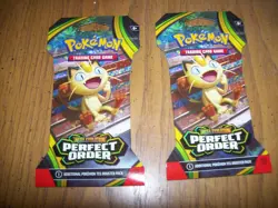 2 POKEMON TCG MEGA EVOLUTION PERFECT ORDER BOOSTER PACKS - Image 1