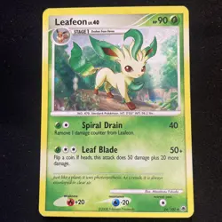 2008 Pokemon Leafeon Holo Pokemon TCG Majestic Dawn 24/100 LP beautiful swirl - Image 1
