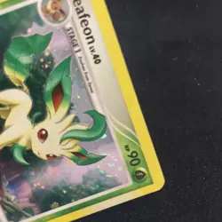 2008 Pokemon Leafeon Holo Pokemon TCG Majestic Dawn 24/100 LP beautiful swirl - Image 3