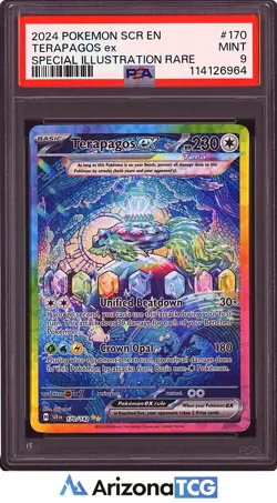 Pokemon 2024 Terapagos ex 170/142 Special Illustration Rare Stellar Crown PSA 9 - Image 1