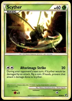 Scyther 36/90 Uncommon HGSS Undaunted Pokemon LP - Image 1