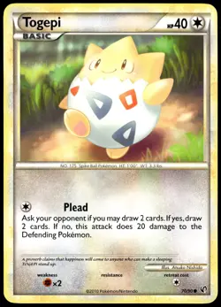 Togepi 70/90 Common HGSS Undaunted Pokemon LP - Image 1