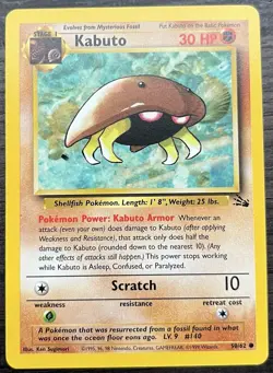 Kabuto 50/62 Pokemon TCG WOTC Fossil Base Set Uncommon MINT NM - Image 1