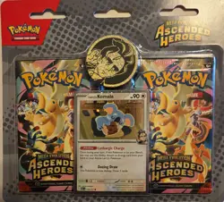 Pokemon TCG Mega Evolution Ascended Heroes Larry Komala Promo, 2 Packs + Coin - Image 1