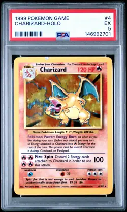1999 POKEMON GAME #4 CHARIZARD-HOLO PSA 5 - Image 1