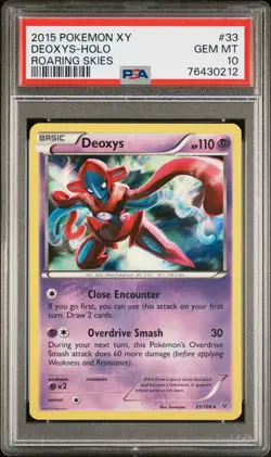 2015 Pokemon XY Roaring Skies Deoxys Holo Rare #33 /108 PSA 10 Pop 12 - Image 1
