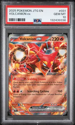 2025 POKEMON JTG EN-JOURNEY TOGETHER #031 VOLCANION EX PSA 10 - Image 1
