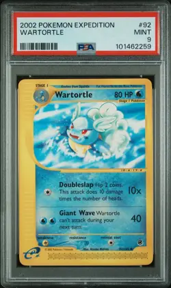 2002 Pokemon Expedition 92 Wartortle PSA 9 Mint - Image 1