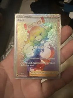 Pokemon TCG Trainer Klara Rainbow Secret Rare 217/198 Near Mint Chilling Reign - Image 1