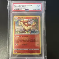2022 Pokemon Silver Tempest Black Star Promo STAFF #270 - PSA NM 7- RAPIDASH - Image 1