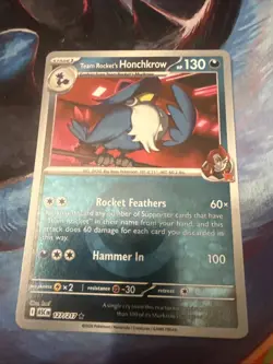 Pokemon Team Rocket's Honchkrow (Energy Symbol Pattern) #127/217 tcg NM - Image 1