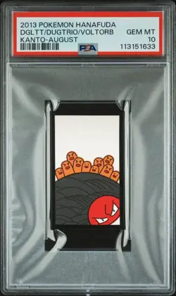Pokemon Diglett Dugtrio Voltorb Kanto - August Hanafuda 2013 PSA 10 GEM MINT - Image 1