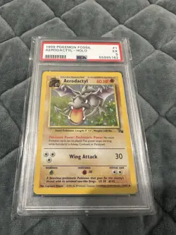 Pokemon 1999 Aerodactyl HOLO Fossil Series #1 PSA 5 - Image 3