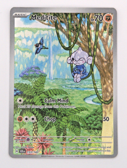 Pokemon Meditite 153/142 Stellar Crown Scarlet & Violet Illustration Rare - Image 1