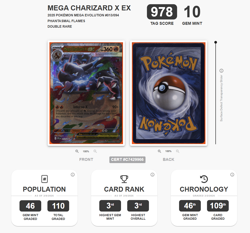 2025 Pokemon Phantasmal Flames 013/094 Mega Charizard X EX RR TAG 10 (978) - Image 4