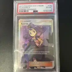 2017 Pokemon Sun & Moon Fa/ Acerola Burning Shadows Full Art PSA 6 #142 - Image 1