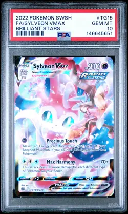 2022 POKEMON SWORD & SHIELD BRILLIANT STARS #TG15 FULL ART/SYLVEON VMAX PSA 10 - Image 1