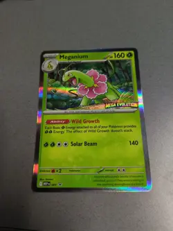 Pokemon TCG Meganium Promo Reverse Holo Rare Mega Evolution Stamped - Image 1