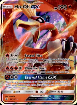 Ho-Oh GX 21/147 Holo - Pokemon SM - Burning Shadows - NM - Image 1