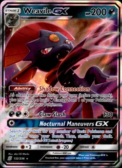 Weavile GX 132/236 Holo - Pokemon SM - Unified Minds - NM - Image 1