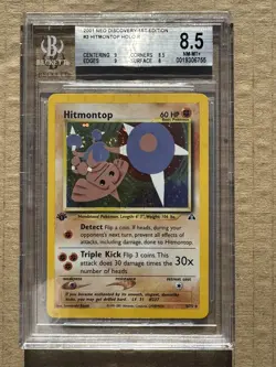 2001 Pokemon Neo Discovery 1st Edition Hitmontop #03 Holo BGS 8.5 - Image 1