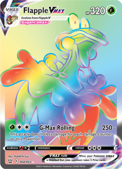 Flapple VMAX 164/163 Rainbow Rare Battle Styles Pokemon TCG Near Mint - Image 1
