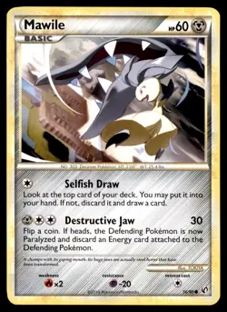 Mawile 56/90 Common HGSS Undaunted Pokemon Moderately Played - Image 1