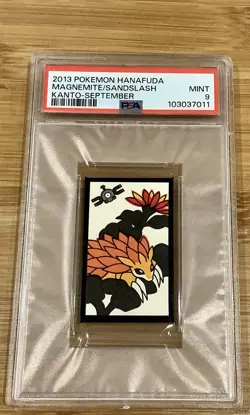 2013 POKEMON HANAFUDA KANTO SEPTEMBER MAGNEMITE/SANDSLASH PSA 9 - Image 1