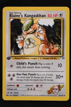 Blaine's Kangaskhan 1st Edition 36/132 NM Gym Heroes Regular Uncommon Pokemon - Image 1