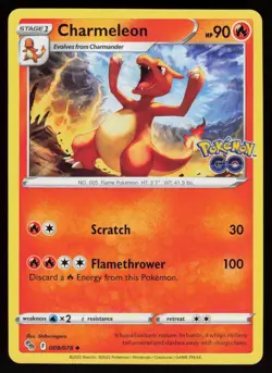 CHARMELEON 009/078 UNCOMMON POKEMON GO POKEMON NM/M - Image 1