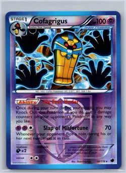 Cofagrigus 56/116 Holo Rare Plasma Freeze Pokemon Reverse Holo Lightly Played - Image 1
