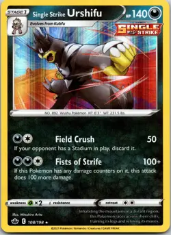 Single Strike Urshifu 108/198 Holo Rare Chilling Reign Pokemon Holo Near Mint - Image 1