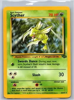 Scyther 26/64 Rare Jungle Pokemon Unlimited Damaged - Image 1