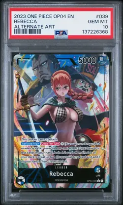 2023 ONE PIECE OP04 #039 REBECCA KINGDOMS OF INTRIGUE ALT ART PSA 10 - Image 1