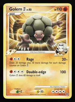 Golem E4 23/111 Rare Rising Rivals Pokemon Card - Image 1