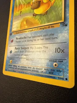 Psyduck 53/62 1st Edition Fossil Regular LP - Lightly Played Pokemon Card - Image 3