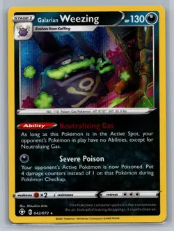Galarian Weezing Shining Fates #042/072 Holo Rare Pokemon Card - Image 1