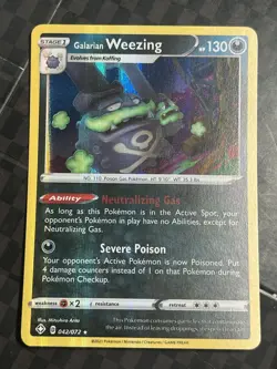 Galarian Weezing 042/072 Holo Rare Shining Fates Pokemon TCG Card NM - Image 1