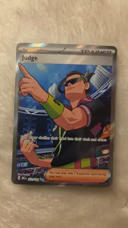 Pokemon Judge 222/182 SV10 Destined Rivals Holo Full Art Ultra Rare Trainer Card - Image 1